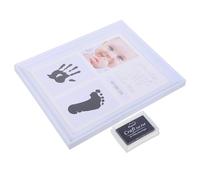 ORFOFE Baby Prints Hands and Feet Footprint Picture Frame, Newborn Keepsake Frame for Collecting Photos, White Abs Glass Pvc Cardboard, Baby First Year Memory Gift