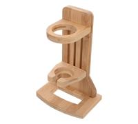 ORFOFE Bamboo Chinchilla Bottle Holder Stand for Small Animals and Hamsters with Khaki Colour, Functional Pet House Decoration and Fluid Intake Monitor, Suitable for Cage Placement