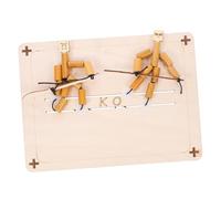 ORFOFE Bamboo Puppet Fighting Kit with Wooden Table for Cognitive DIY Desktop Doll Game Enhances Fine Motor Skills and Attention Family Entertainment and Birthday