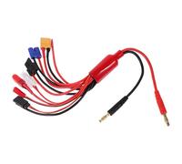 ORFOFE Banana Plug Charger Adapter Cable with DIY Bare Lead for T-plug Futaba Jst High-temp Silicone Insulation Open Contact Covers Fit for Rc Drone Battery Charging