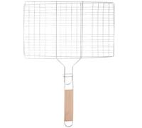 ORFOFE Barbecue Fish Grill Basket 17X12 Inch Metal Grill Rack with Heat Resistant Handle for Outdoor Bbq Camping Grilling Fish Vegetables Sausages