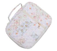 ORFOFE Bible Elegant Cotton Carrying Case with Roomy Compartments for Women and Double Zipper Scripture Storage Bag for Daily Bible Study and Meetings