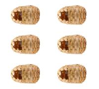 ORFOFE Bird Breeding Nest Bamboo 6pcs with Hanging Hooks, Strong Breathable Creative Finch Nest Box for Porch and Garden