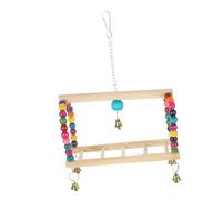 ORFOFE Bite-resisting Parrot Wood Swing Wooden Cage Perch for Small Birds and Parakeets Colorful Hanging Bird Enriches Cage Life and Decor with Sturdy Natural Material