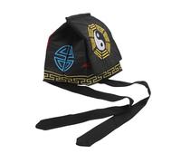 ORFOFE Black Taoist Hat for Adults Traditional Chinese Costume Cap with Acrylic Versatile Dress Up Accessory for Halloween Ghost Festival Cosplay and Taoist Master Performance