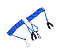 ORFOFE Boat Engine Lanyard 2pcs Set Blue Emergency Safety Cord for Marine Kill Switch Boat Stop Safety Harness for Outboard Motors and
