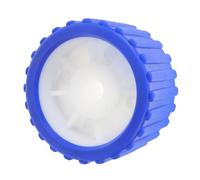 ORFOFE Boat Trailer Roller 5-Inch Ribbed Wobble Plastic Yacht Guide Wheel Blue for Boat Trailer Replacement and Hull Protection