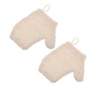 ORFOFE Body Scrub Gloves 2pcs Cotton Linen Exfoliating Mitts Double-sided Shower Bath Gloves for Deep Cleaning and Skin Detox Washable Reusable for Women and Men