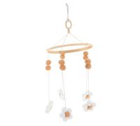 ORFOFE Boho Felt Flower Baby Mobile Pom Pom Balls for Crib Girl Nursery Decor, Daisy Nursery Mobile Toy, Soft Felt Crib Accessories for Toddler Room Decoration