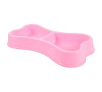 ORFOFE Bone-shaped Pet Bowl Plastic Double Feeding Dish Non-spill Cat and Dog Feeder Smooth Easy-clean Water and Food Holder for Small Pets