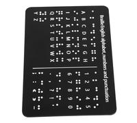 ORFOFE Braille Alphabet Board with Raised Dots and Punctuation Marks Sturdy Black Composite for Blind Boy Girl Learning at Home and School