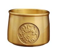 ORFOFE Brass Treasure Bowl Ritual Offering Decor for Chinese Year Feng Shui Wealth and Prosperity Figurine Artistic Metal Craft for Home Office Living Decoration