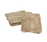 ORFOFE Breathable Rabbit Nesting Mats 4pcs Pet Seagrass Mats Artificial Grass Pad Large Pet Woven Grass Mat for Birds
