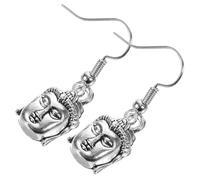 ORFOFE Buddha Earrings for Women Dangle Ear Jewelry Ancient Silver Tone Drop Earrings Boho Style Lightweight for Daily Wear