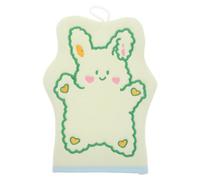 ORFOFE Cartoon Bathing Glove Dual-Sided Exfoliating Wash Mitt for Boys and Powerful Dead Skin Removal Adorable Bunny Crochet Applique Cleaning Glove for Gentle Body Scrubbing