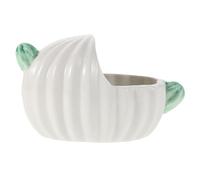 ORFOFE Ceramic Hamster Bath Tub Small Pet Sand Bath Container Decorative Cactus Design Portable Bathroom Accessory for Dust Bathing and Home Enhancement