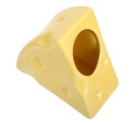 ORFOFE Ceramic Hamster Nest Cooling Hideout Cheese Shaped Small Pet House for Rest and Sleep