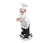 ORFOFE Chef Statue Resin Figurine for Bistro and Coffee Shop Countertop Decoration Featuring Cartoon Chef Design