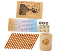 ORFOFE Chinese Divination Game Sticks with Bamboo Bucket and Guidebook Smooth Polished Fortune Telling Prop for Tai Chi Practice Feng Shui and Beginner-friendly Divination Fun