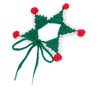 ORFOFE Christmas Knitted Pet Scarf Bell Handmade -Shaped Cat Collar for Small Cats and Kittens Breathable Christmas Scarf for Pets