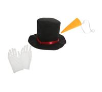 ORFOFE Christmas Snowman Hat Carrot Nose Gloves 3pcs Set Snowman Dressing Accessories DIY Holiday Party Festive Costume