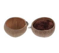 ORFOFE Coconut Shell Small Pet Feeding Bowl Set for Hamsters Guinea Pigs and Parrots, 3pcs Natural Coconut Food and Water Bowls for Small Animal Cages and Habitats