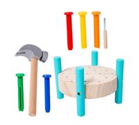ORFOFE Cognitive Pounding Interactive Hammering Workbench with Nails Fine Motor Skills Development Educational for Hand-eye Coordination