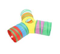 ORFOFE Colorful Cat Tunnel Foldable Polyester Indoor Plaything with Spacious Tunnels for Exercise Physical Training and Interactive Fun Suitable for Cats at Home and Outdoor Travel