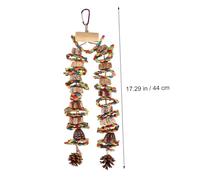 ORFOFE Colorful Parrot Chew for Birds Hanging Bird Cage Plaything with Natural Blocks Designed for Parrots Chewing Instincts and Entertainment Suitable for Cage Decoration