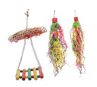 ORFOFE Colorful Parrot Chew Rattan Woven Balls for Caged Birds Creative Bird Chewing Tool for African Greys Budgies Cockatiels Interactive Foraging Activity to Promote Healthy Teeth and