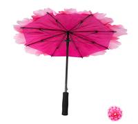 ORFOFE Colorful Peony Dance Parasol for Boys and Girls Lightweight Cloth Umbrella with Handle 31.5 Inches Decorative Prop for Photography and Party Decoration