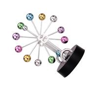 ORFOFE Colorful Perpetual Motion Ferris Wheel Ornament with Rotating Balls Creative Iron Art Desk Decor for Home and Office Stable Base Decorative Model