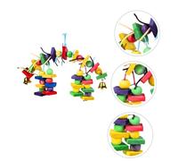ORFOFE Colorful Wooden Parrot Bite Pet Plaything Lightweight Bird Chewing for Cage Play and Foraging Activities