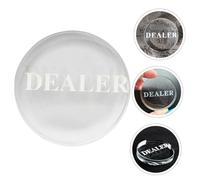 ORFOFE Compact Crystal Poker Dealer Button Reusable and Wear-resistant Card Dealer Marker for Hold Games Transparent Design with Engraved Letters for Home and Professional Use