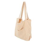 ORFOFE Corduroy Large Tote Bag for Women and Teen Spacious Shoulder Handbag for Shopping Beach Travel Casual Outdoor Use Comfortable Material Minimalist Fashion Accessory in Beige