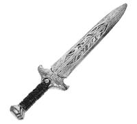 ORFOFE Cosplay Sword Prop Wide Silver Plastic Samurai Training Wear-resistant Party Halloween Role Play for Boys and Knights