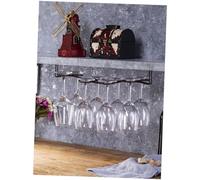 ORFOFE Creative Bronze Iron Wine Glass Rack Upside Down Hanging Goblet Holder Frame Stable Glass Storage Shelf for Home Bar Restaurant Pub Party Display