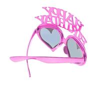 ORFOFE Creative Heart Shaped Birthday Party Glasses Fun Photo Booth Props for Celebrations Lightweight Sunglasses for Adults for Birthday Decorations Capture Memories Bright Rose Color