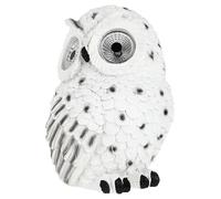 ORFOFE Creative Solar Powered Owl Statue Resin Craft for Outdoor Indoor Garden Decor Large White Pastoral Landscaping Ornament with Solar Light for Lawn Balcony Terrace Front Door