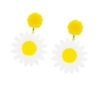 ORFOFE Creative Sunflower Earrings for Women Environmental-friendly Material Unique Yellow Acrylic Ear Ornaments Stylish Prevailing Ear Accessories for Daily Wear and Street Fashion
