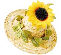 ORFOFE Decorative Sunflower Hat for Dogs and Cats, XS Size Woven Puppy Hat, Wear-Resistant Cute Kitten and Puppy Accessory for Outdoor Photos