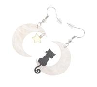 ORFOFE Delicate Moon and Cat Acrylic Earrings for Women and Teen Hypoallergenic Dangle Jewelry with Star Design Lightweight Fashion Accessories for Birthday and