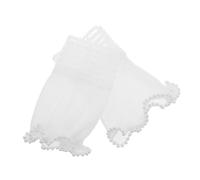 ORFOFE Detachable Ruffle Lace Wrist for Women Lightweight Floral Layered False Sleeves Decorative White Sleeve for Wedding Dress and Formal Occasions Versatile Arm Cover Accessory