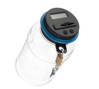 ORFOFE Digital Display Counts Piggy Bank with Lock, Plastic Numeric Saving Pot for, Bucket Shaped Coin Storage Box Suitable for Birthday and Money Saving