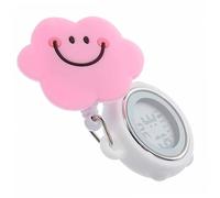 ORFOFE Digital Nurse Watch Clip on Silicone Pocket Watch Alarm, Stretchable Hanging Medical Timer for Healthcare Professionals, Cloud Pattern for Nurses