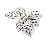 ORFOFE DIY Wooden Hand Cranked Butterfly Science Educational Assembly Kit for Creative Craft Enhances Parent Bond Safe Material