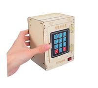 ORFOFE DIY Wooden Money Box with Password Lock Piggy Bank Safe for Educational Stem Encouraging Creativity Fine Motor Skills Money Saving Home School Use