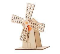 ORFOFE DIY Wooden Windmill Kit for Stem Science Experiment with Rotating Hand-crank Wind Turbine Educational Craft for Engineering and Mechanical Learning Complete Assembly Materials