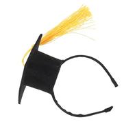 ORFOFE Dog Graduation Headband Soft Elastic Doctoral Cap for Pets Cute Yellow Tassel Academic Hat for Cats and Dogs Comfortable Party Accessory for Celebrations and Holidays