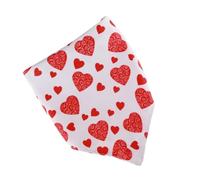 ORFOFE Double Layer Dog Collar Bib Heart Pattern Red Pet Saliva Bandana Triangular Scarf for Medium Large Dogs Valentine’S Day Accessory